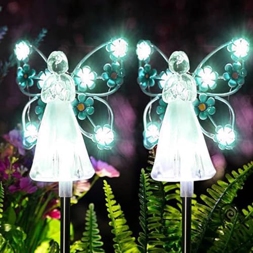 Luz de ángel de jardín con encendido automático nocturno y placa solar 2