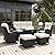 LayinSun 7 Pieces Outdoor Patio Furniture Set with Fire Pit Table, Rattan Wicker Sectional Swivel Rocker Chairs Sets with Ottomans, Swivel Glider Chairs and Coffee Table
