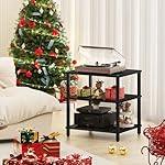 3-Tier AV Media Player Stand, Stereo Cabinet, Modern Stereo Cabine,Game Console Shelf,Wooden TV Stand,Multifunctional Entertainment Center, Suitable for Home, Conference Room, Game Studio,Black - Image 2