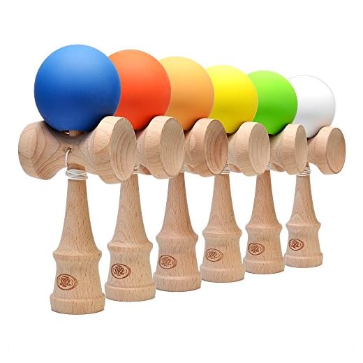 Yomega Pro Model Kendama – The Traditional Japanese Toss and Catch Skill Game with Rubberized Paint for Easier Skill Building Play. (Colors May Vary)