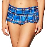 Plaid Mini Skirt - Red (Blue, Small/Medium)