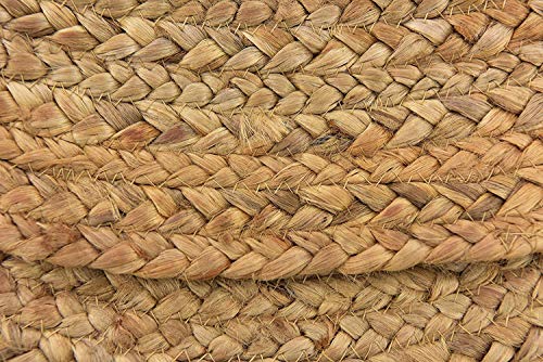 Image of Home Handwoven Jute Round, Natural Fibres, Braided Reversible Carpet - Round 120, Multicolour