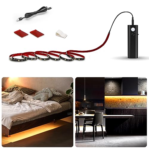 Tira LED con sensor de movimiento WOBANE 2m luz cálida miniatura 1