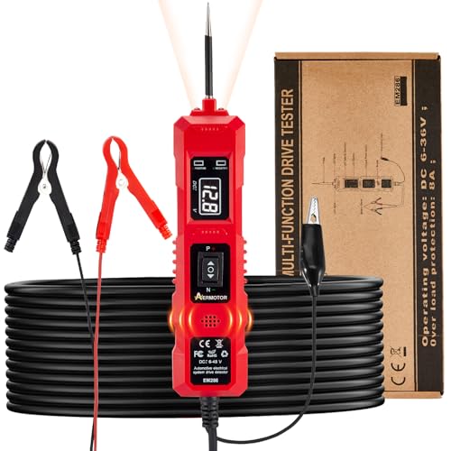 CarBole Probador de Circuito Eléctrico 6-48V,Con Sonda LED,Cable 4m (13 Pies),Protección Contra Sobrecargas,Probador de Cortocircuitos,Identificación de Polaridad