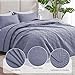 Love's cabin King Size Quilt Bedding Set Bluish Grey Bedspreads - Bed Summer Lightweight Bedspread Comforter - Wave Pattern Bedding Coverlet for All Season - 3 Pieces (1 Quilt, 2 Pillow Shams)