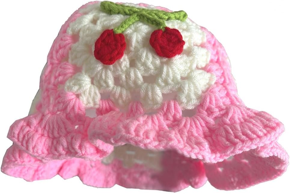 Floral Crochet Bucket Hat for Women Handmade Foldable Floppy Knit Cute Beach Cap Fashion Casual and Comfy Crochet Hats - Image 2
