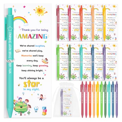 End Of Term Gifts For Children 30 Pack 10 Colours Ballpoint Pen And Card Set End Of School Year Gift For Students From Teacher Class Gifts of 2026 For Leavers Bulk Class Presents For Pupils & Kids