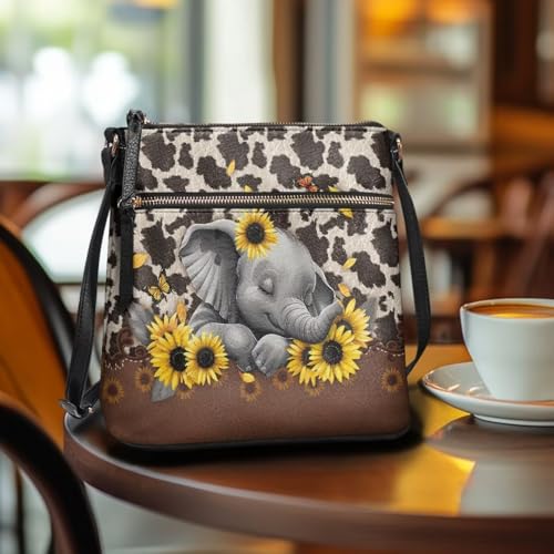 Image of Leather Women Crossbody Hobo Bag Satchel Purse Handbag with Adjustable Shoulder Strap and Zipper Pockets