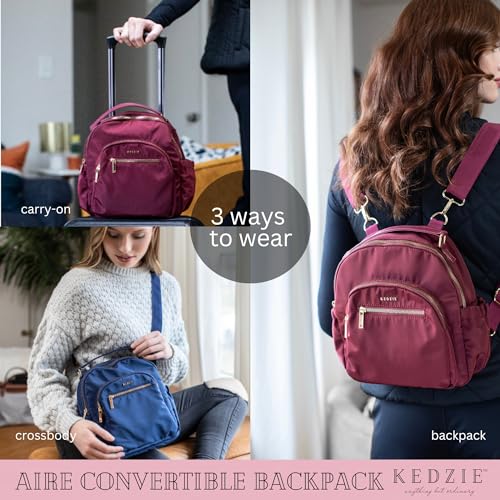 Image of KEDZIE Aire Convertible Backpack Purse Fashion Crossbody Carry On Bag for Women