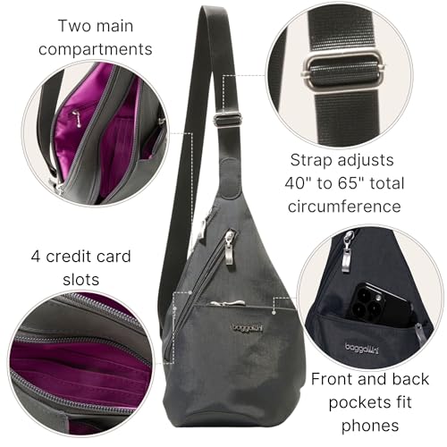 Image of Baggallini Mini Sling - 12x7 Sling Crossbody Bag Backpack with Adjustable Shoulder Strap