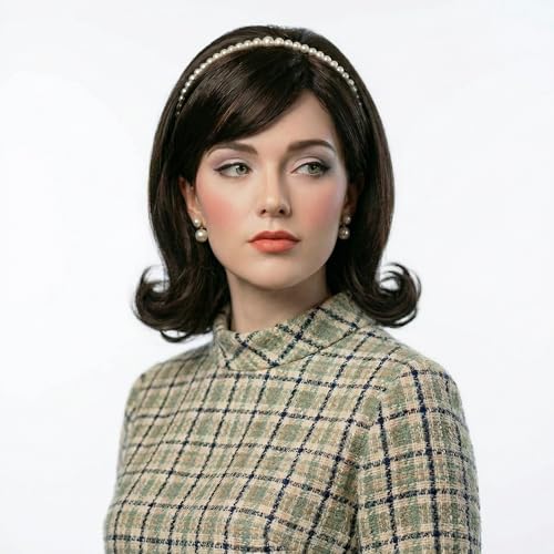 Image of H&Bwig 60s Retro Beehive Wigs for Women 70s Classic Style Cosplay Wig (Natural Brown)
