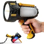 Rechargeable Spotlight 1650LM and 900m Beam,13000mAh Powerful LED Torch Super Bright, Handheld Searchlight with Adjustable Stand, IP67 Waterproof Large Flashlight for Hunting/Camping/Emergency