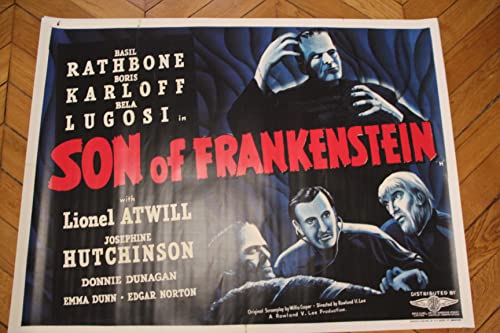 Affiche Boris Karloff Son of Frankenstein print poster vintage horror 30x40