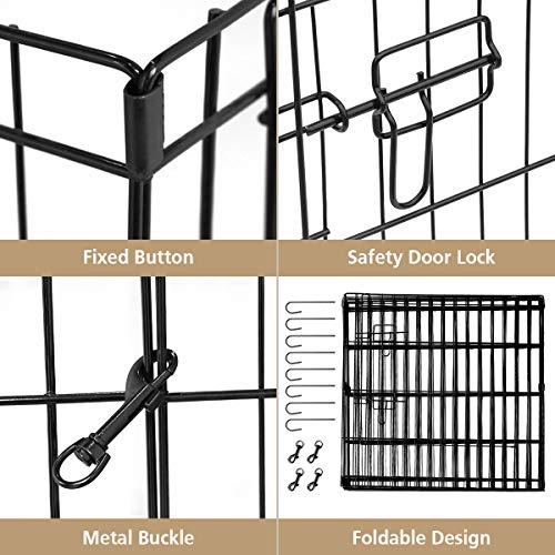 Pet Playpen Puppy Playpen Kennels Dog Fence Exercise Pen Gate Fence Foldable Dog Crate 8 Panels 24 Inch Kennels Pen… - Image 7