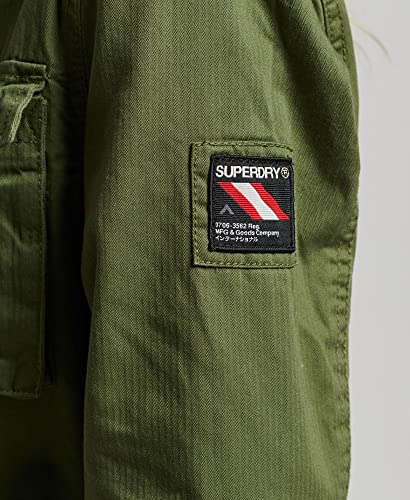 Superdry Womens Classic Rookie Borg Jacket, Popper And Zip Fastening Khaki Size 6 #TOP3