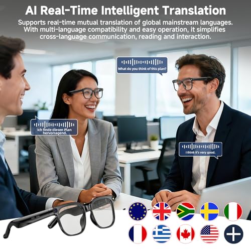 Haulvean AI Smart Glasses with Camera, 8MP EIS Video, Real-Time Translation - image 7