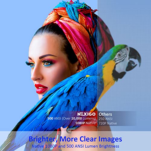 Nexigo Pj20 Outdoor Projector, Movie Projector With Wifi And Bluetooth, Native 1080P, Dolby_Audio Sound Support, Compatible W/Tv Stick,Ios,Android,Laptop,Console #TOP2