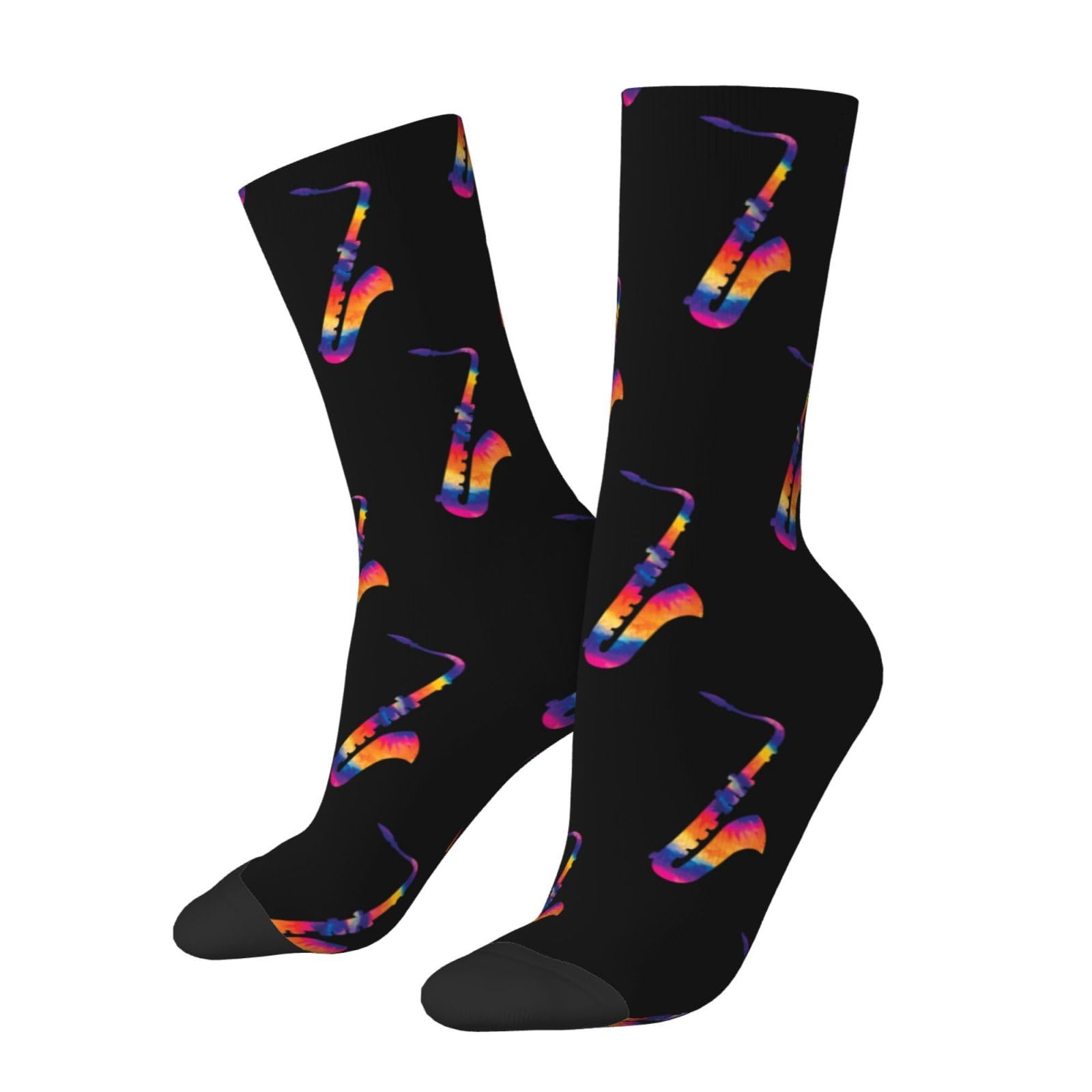 DISNIMOO Saxophone Player Socks Funny Novelty Crew Socks Gift For Men Women Teen