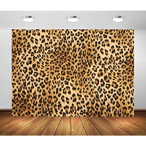 Loccor 9x6ft Fabric Leopard Photo Backdrop Gold Brown Black Spots Prints Photography Background Adults Birthday Lady Bachelorette Party Decorations Dessert Table Banner Portrait Photo Studio Props Cover