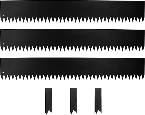 Paquete de 3  40 pulgadas de largo x 6 pulgadas de alto, bordes de acero para paisajismo, bordes de jardín, bordes de césped, martillo sin