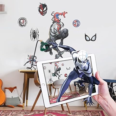 Wall Palz Marvel Venomized Spider-Man Wall Decals - Marvel Spider-Man Wall Decal - with 3D Augmented Reality Interaction - 27" Tall Venom Symbiote Spider-Man Stickers Marvel Room Decor Cover