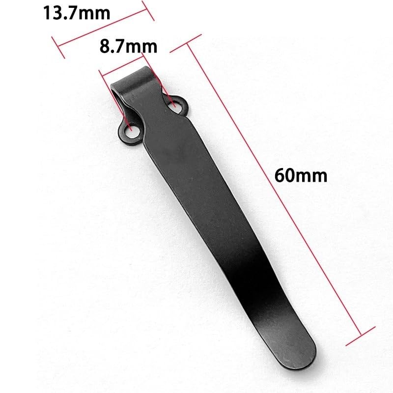 3PCS Stainless Steel Pocket Clips with 9PCS Screws, CNC Back Clip Standard Clip Belt Clip DIY Replacement Accessory(Gold)