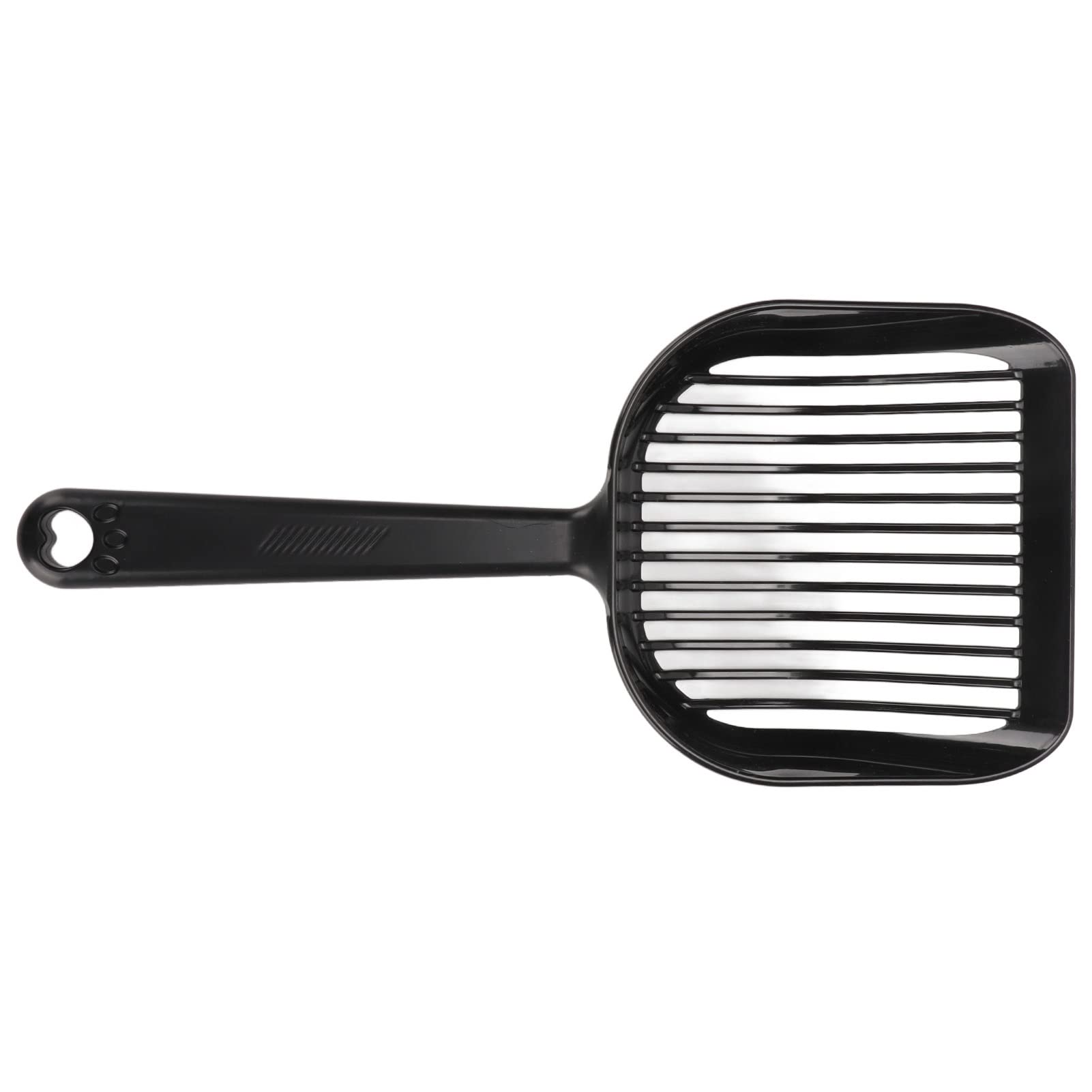 Cat Litter Scoop, Kitty Litter Scoop with Ergonomic Handle 5mm Spacing Filtering Design Cat Poop Shovel Scooper for Box, 10.2x4.6x1.4in (Black regular style)