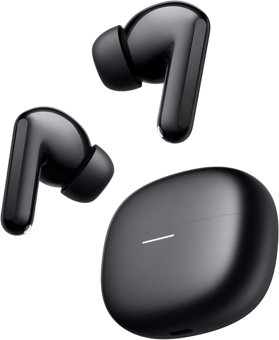 XIAOMI Redmi Buds 8 Prawdziwe bezprzewodowe słuchawki Bluetooth, aktywna redukcja szumów, 50 dB, 3 mikrofony AI, dynamiczny głośnik 11 mm, dźwięk Hi-Res, autonomia do 11h+44h, IP54, czarne