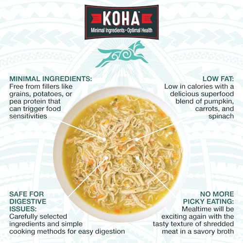 KOHA Pure Shreds Dog Food, 5 Flavors Variety Pack, Wet Food for Picky Eaters, Low Fat, High Protein, 12.5oz Cans, 6 Pack, 5.82 pounds KOHA Pure Shreds Dog Food, 5 Flavors Variety Pack, Wet Food for Picky Eaters, Low Fat, High Protein, 12.5oz Cans, 6 Pack, 5.82 pounds