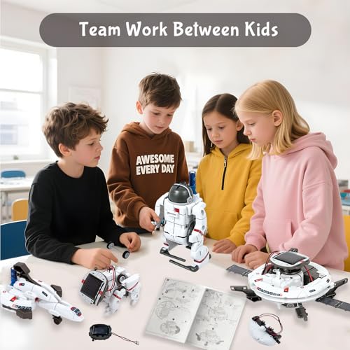 6-in-1 solar robot building kit for boys aged 8-13 educational robotic toys for kids science kits stem toys birthday gifts for 8 9 10 11 12 years old boys girls teens