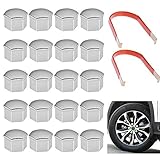17MM CHROME WHEEL LUG NUT BOLT COVER CAPS WITH + Removal Tool For VW SKODA AUDI BMW MERCEDES