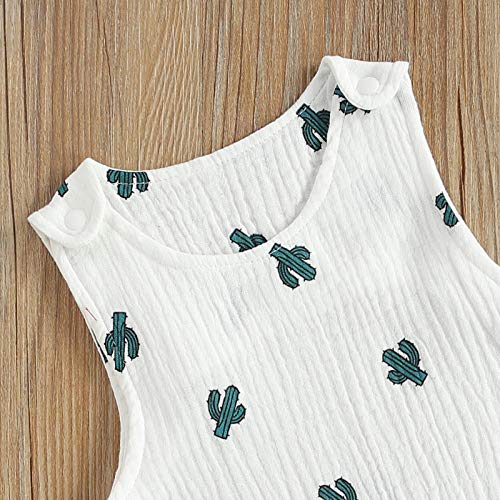 Newborn Baby Fashion Sleeveless Cactus Print Romper For Kids Children Boys Girls Pajamas Cotton One-Piece Suit (Cactus, 6-12M) #TOP5