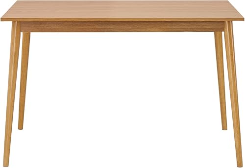 Miniatura 4 de Panana Mesa de comedor moderna de 47 pulgadas, mesa de cocina con patas de madera maciza, acabado de roble, mesa de comedor para el hogar, muebles