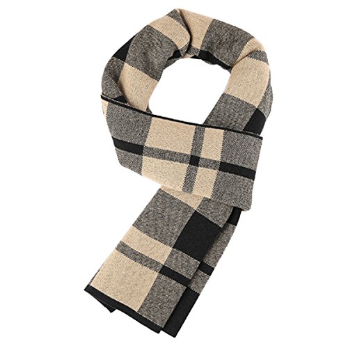 AIEOE Men's Winter Wool Scarf Warm Plaid Classic Luxurious Casual