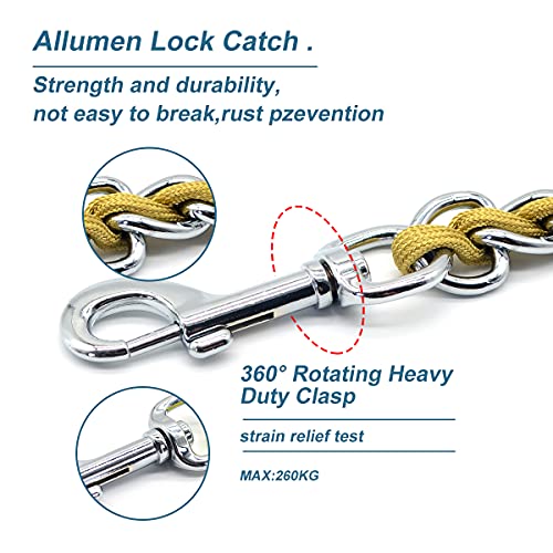 Coolsnail Dog Chain Leash,Heavy Duty Dog Leash With Soft Padded Handle,Chew Proof Metal Leash-Stainless Chain And Nylon Rope Fashion Design,Training Dog Leash-For Medium To Large Dogs Gold #TOP3