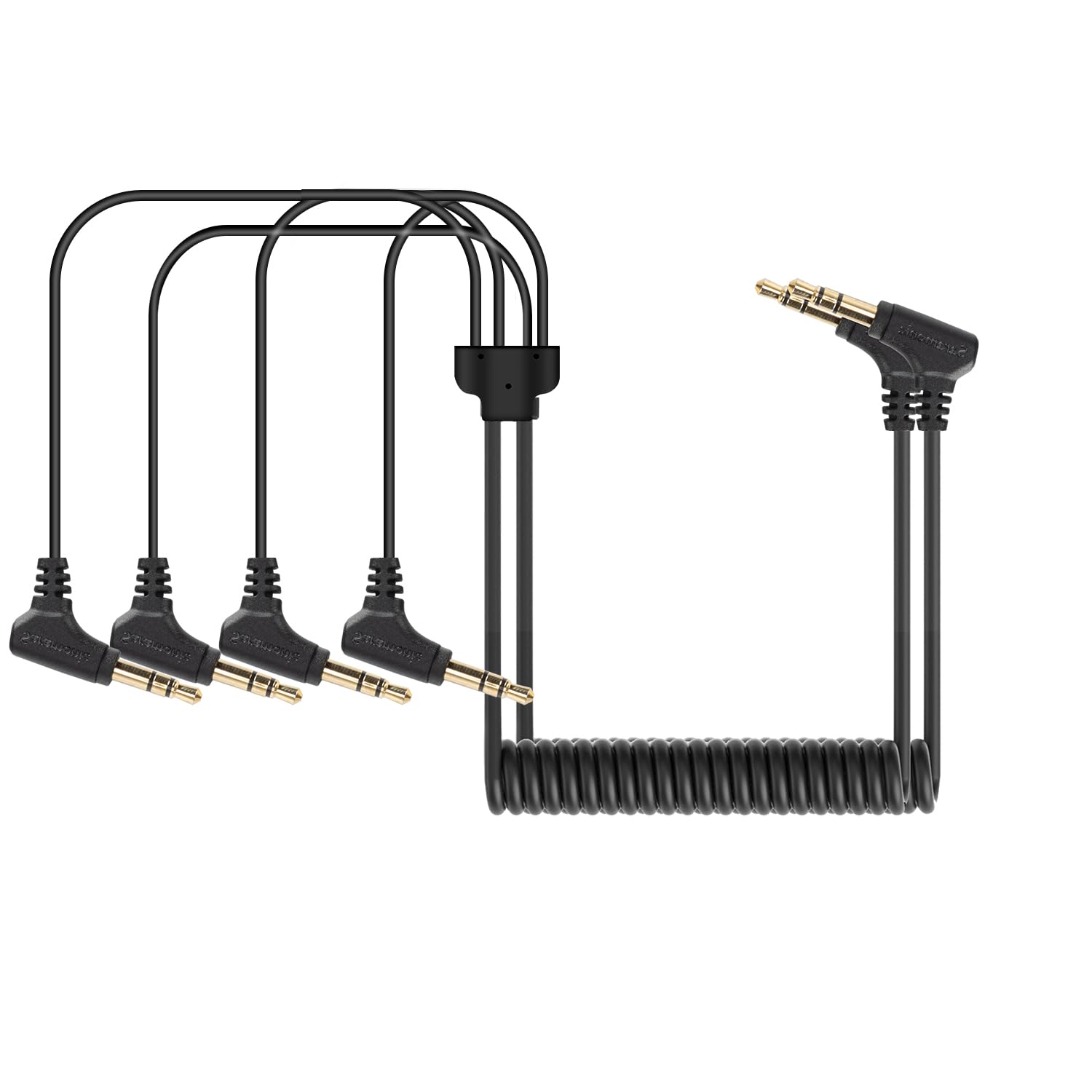 Saramonic SR-C2019 Microphone Cable, Dual 3.5mm TRS Male Audio Cable to 4 TRS 3.5mm Male Outputs, Transfer 4 Independent Channels for Blink500 PRO B8 4RX Receiver Wireless System, DSLR Camera