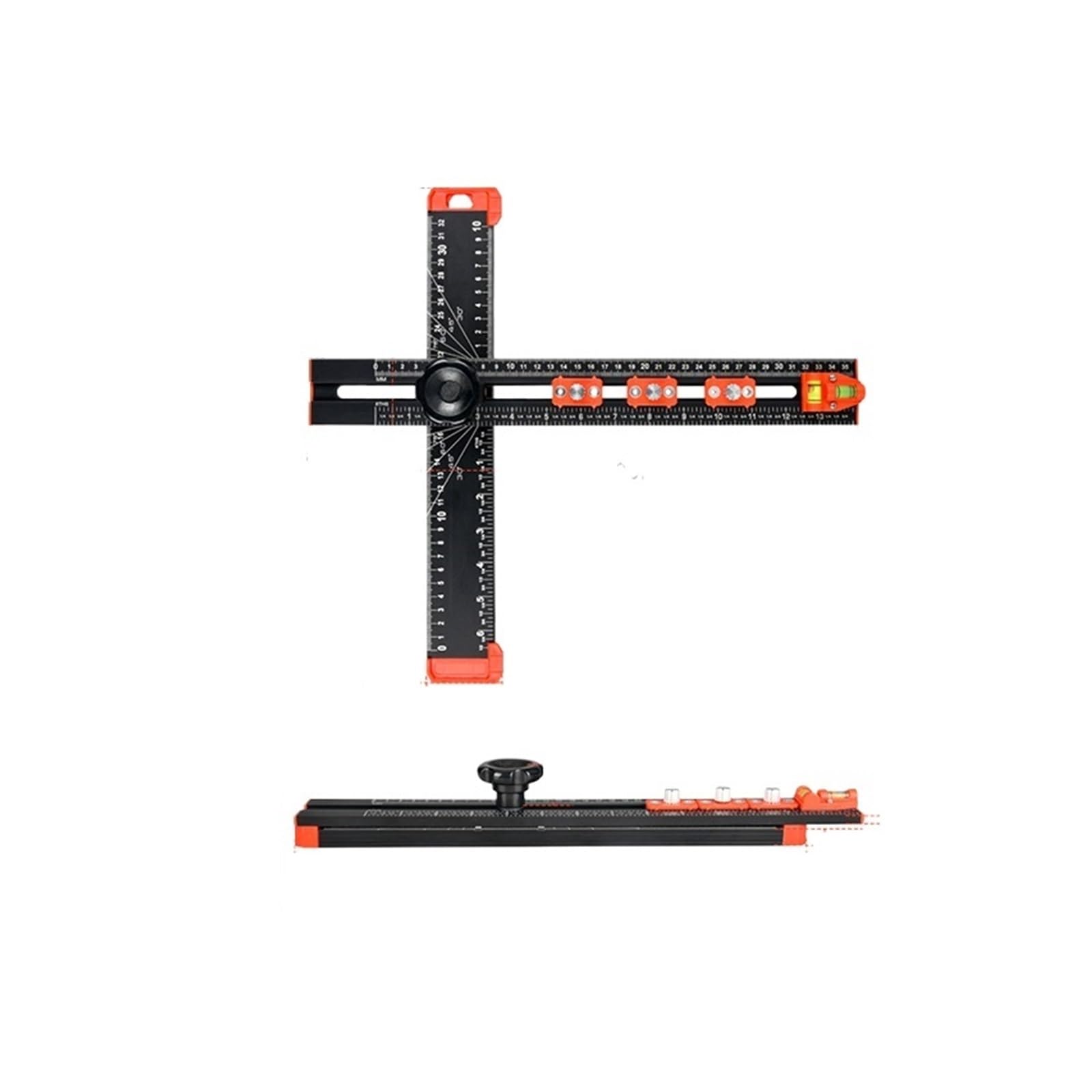 2 In 1 Drilling Positioning Ruler, Combination Angle Ruler, Precise Scale Cabinet Hardware Jig For Drawer Installation Woodworking