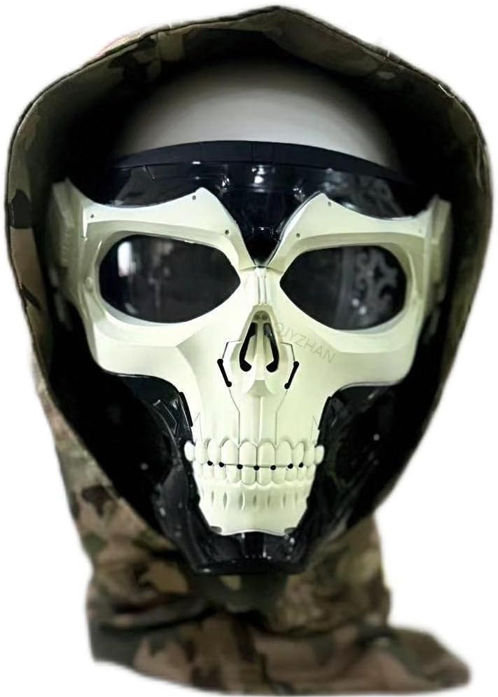 Airsoft Skull Mask Balaclava Mask Foldable Steel Wire Mesh Mask Tactical Face Protective Mesh Mask, Set