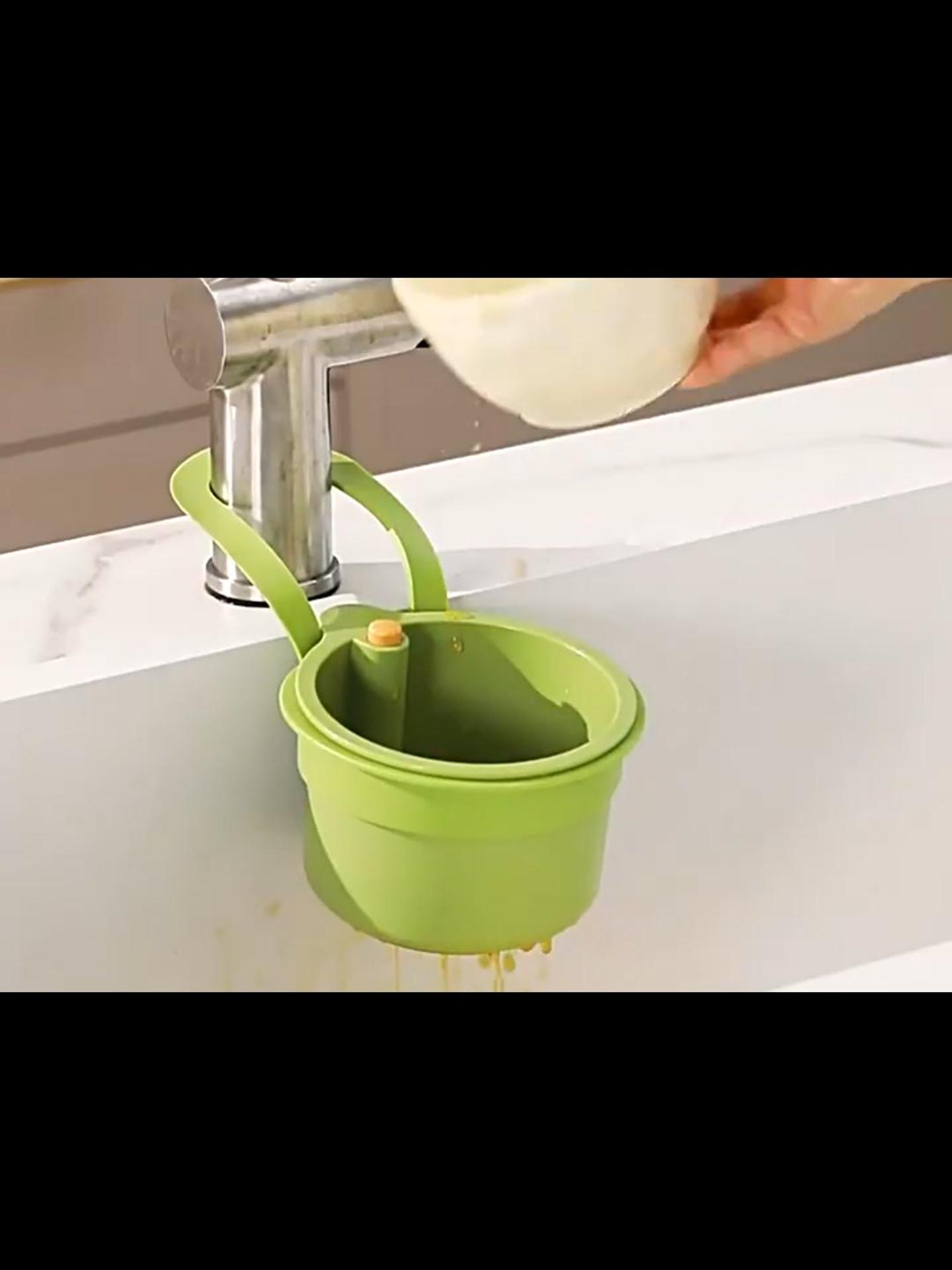 Filtro Lavello Cucina A Pulsante - Set Di 2, Colino Rimovibile Senza Toccare Con Le Mani, Per Scolare Pasta, Verdure, Organizzare Spugne