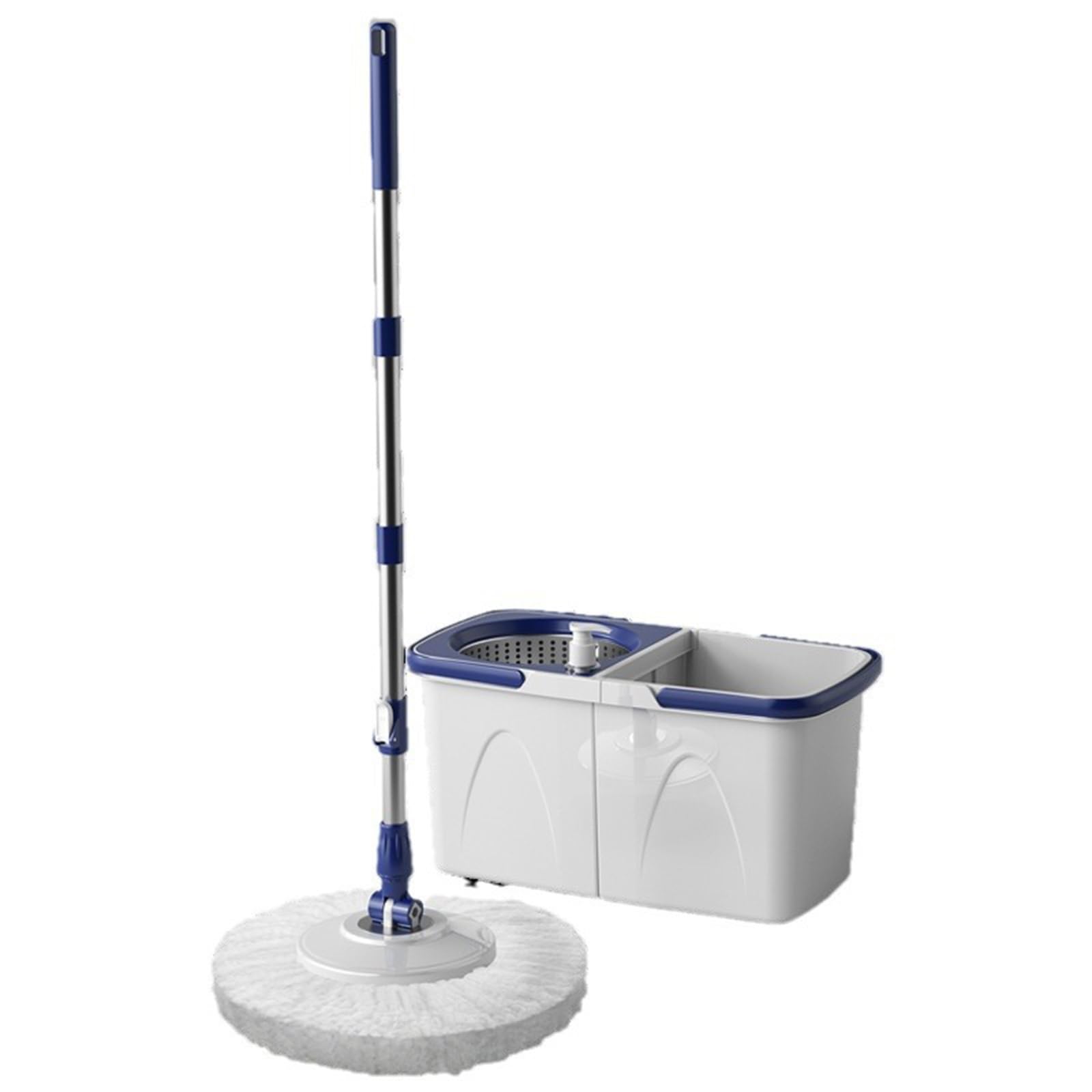 Juego de fregona y Cubo giratorios, fregona giratoria de Microfibra, fregonas giratorias con Pedal y Cubo con Juego de escurridor para Limpieza de Pisos, Apto para hogar y Oficina
