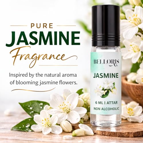 Image of Jasmine Attar 6ml | Long Lasting Floral Attar Perfume Oil | Non Alcoholic Jasmine Ittar | Premium Roll-On Fragrance for Men & Women Eid, Ramadan Gifts, Non Alcoholic & Vegan Fragrances