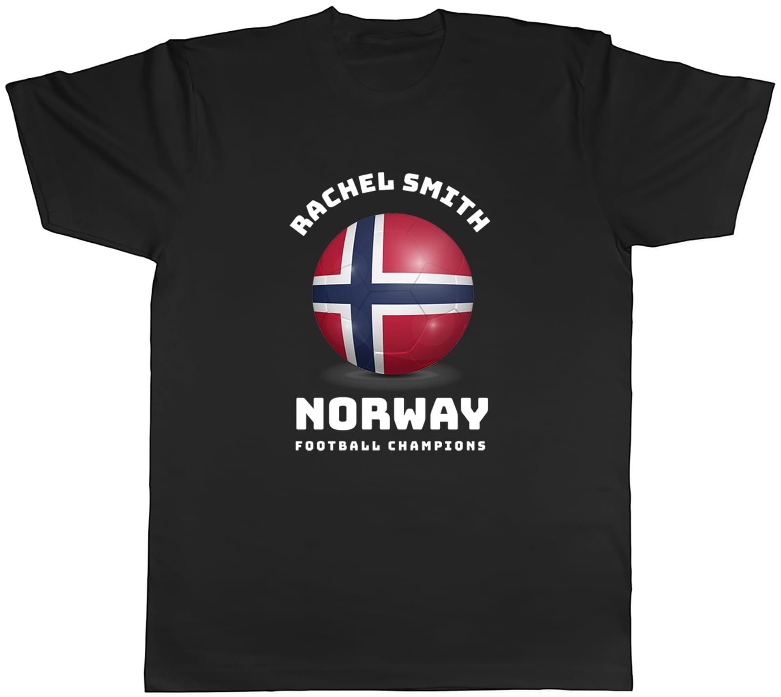 Shopagift Personalised Norway Flag Football Supporters Fan Mens T-Shirt Tee Black