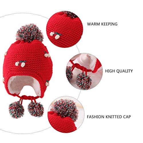 KESYOO Natal BebÃª Pom ChapÃ©u Inverno Infantil Tricotado Gorro Protetor de Orelha ChapÃ©u de PelÃºc