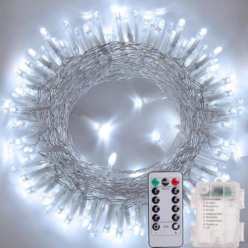 Litark LED Lichterkette Batterie Weiß, 20M 200 LED...