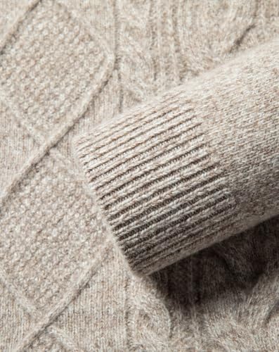 Mens 100% Wool Long Sleeve Polo Sweater Knit Polo Casual Heavyweight Thermal Pullover Sweater4