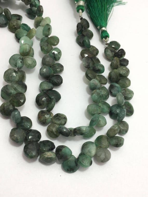 Gemmes émeraude en coeur de 7mm LKBEADS éclat facetté