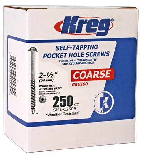 Kreg No. 8 x 2-1/2 in. L Square Washer Head Blue-Kote Steel Pocket-Hole Screw 250 pk