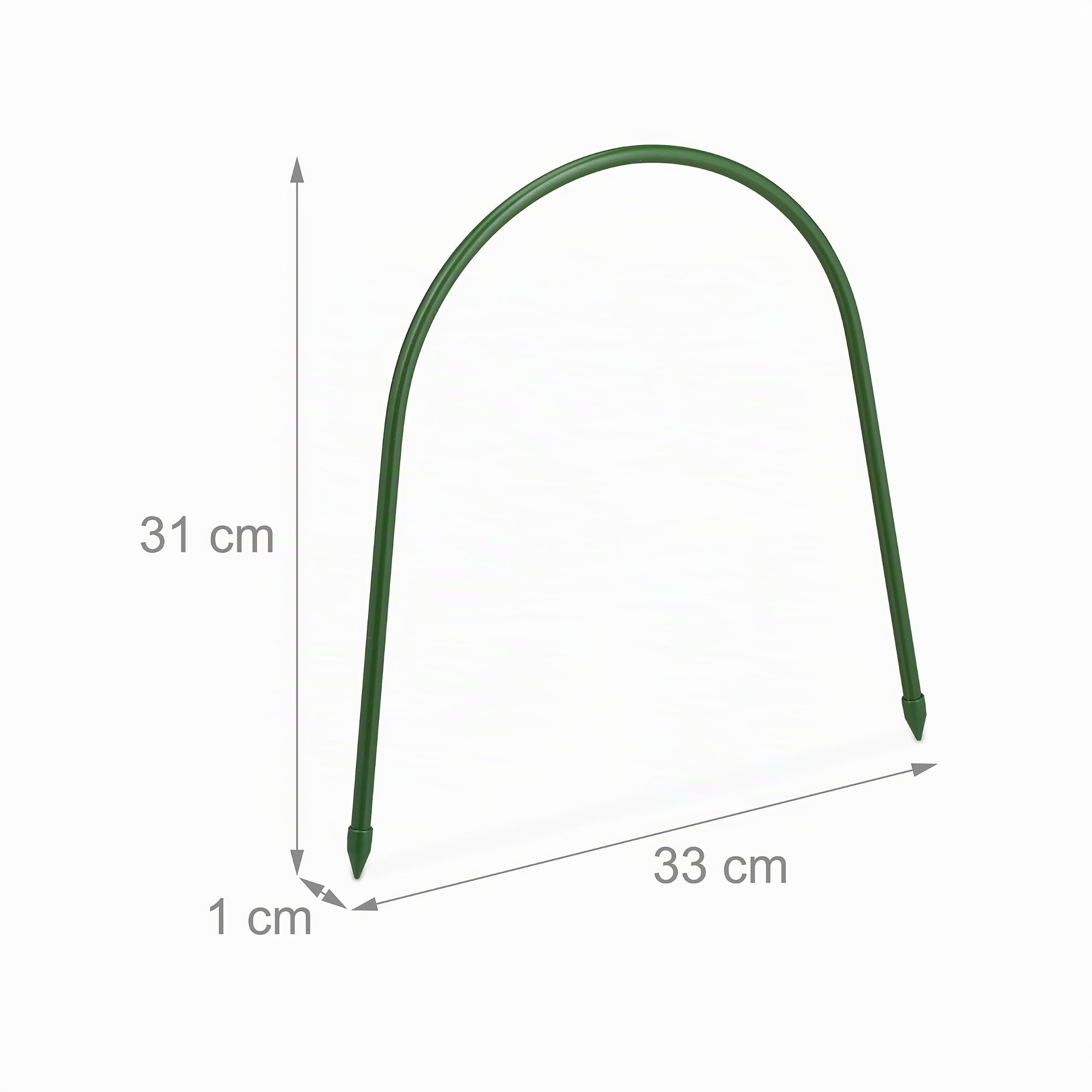 Relaxdays Archi per Tunnel da Coltivazione, Set da 6, Costruzione Individuale, Acciaio Plastificato, HL: 31x33 cm, Verde