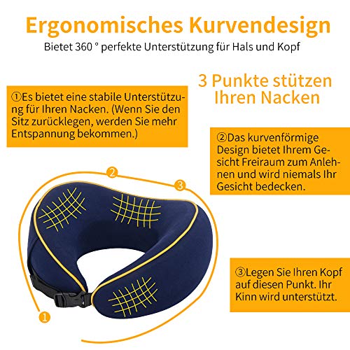 Yarrashop Reiskussen, nekkussen, slapen, 360 graden ondersteunende functie, traagschuim 2020, nieuwe stof, ergonomisch… - Image 3