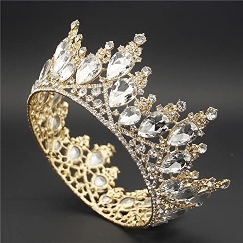 Biżuteria do włosów Korona Tiary dla kobiet Moda Kryształowa Tiara Korona na ślubne akcesoria do włosów Diadem królewski królowej ślubnej Biżuteria do włosów Ślubne tiary i korony Panna młoda,